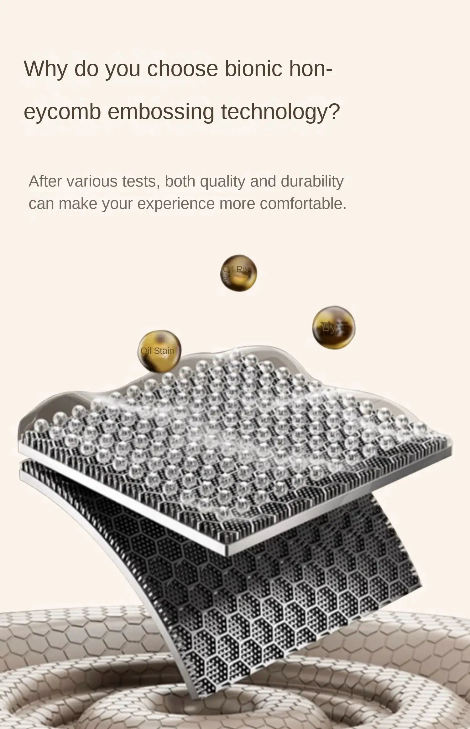Stainless steel dish rack with black honeycomb hexagonal grid and curved edges