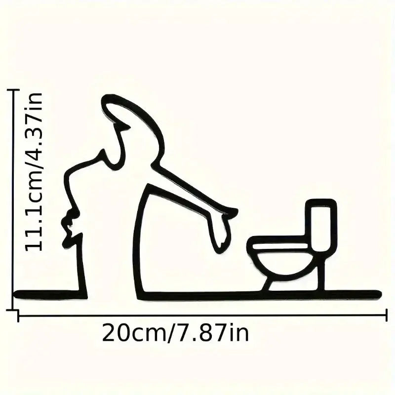 2D Flat Metal Wall Art With Pre Drilled Holes Black Frame Modern Home Decor For Bathroom Easy To Install