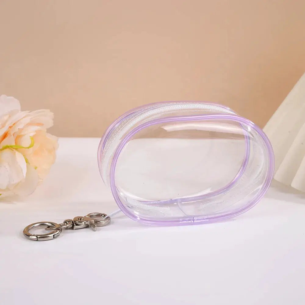 Transparent Plastic Jewelry Organizer Box Pouch With Keychain Cute Doll Bag Dustproof Case For Storage