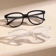 NovaSight Unisex Classic Square Frame Glasses Two Piece Set Lightweight Titanium Plastic Frames For All Day Comfort