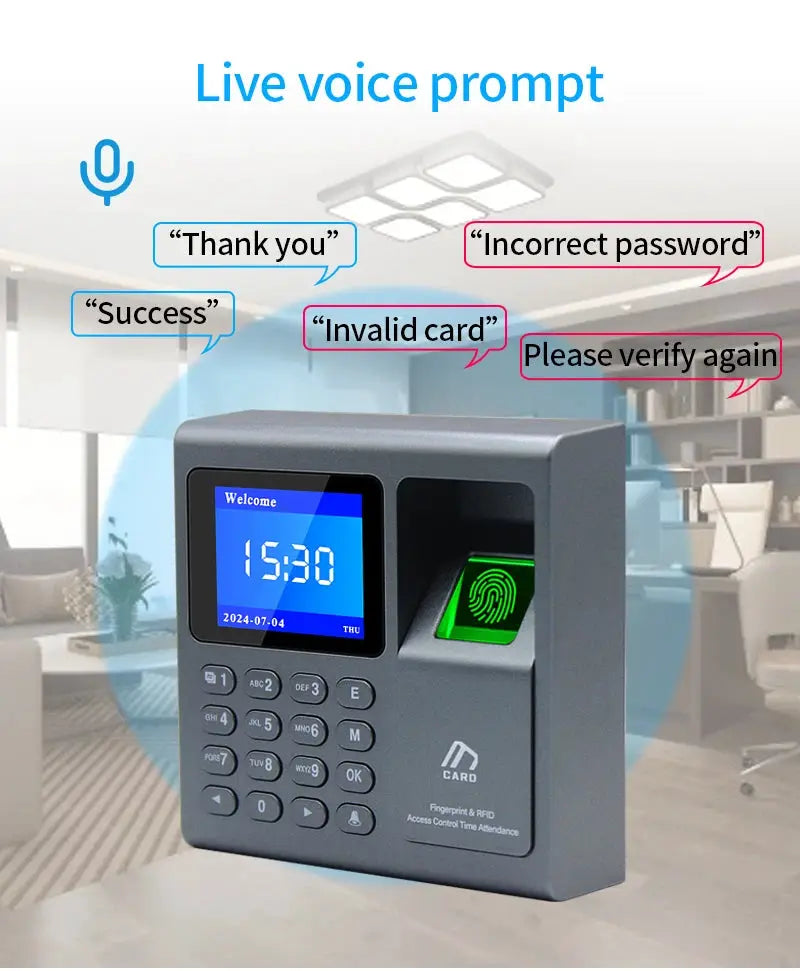 Biometric fingerprint scanner RFID access control system by Simples Market, 1000-user USB attendance device with keypad