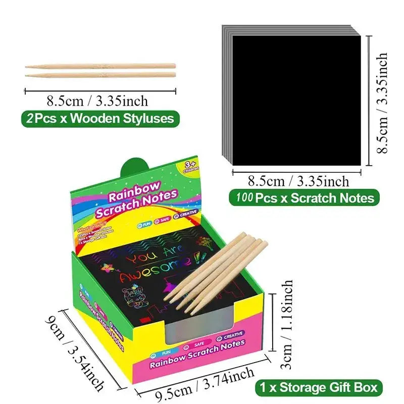 Dazzling Scratch Painting Art Kit For Parent Child Interactive Toy With Note Cards Handmade Painting