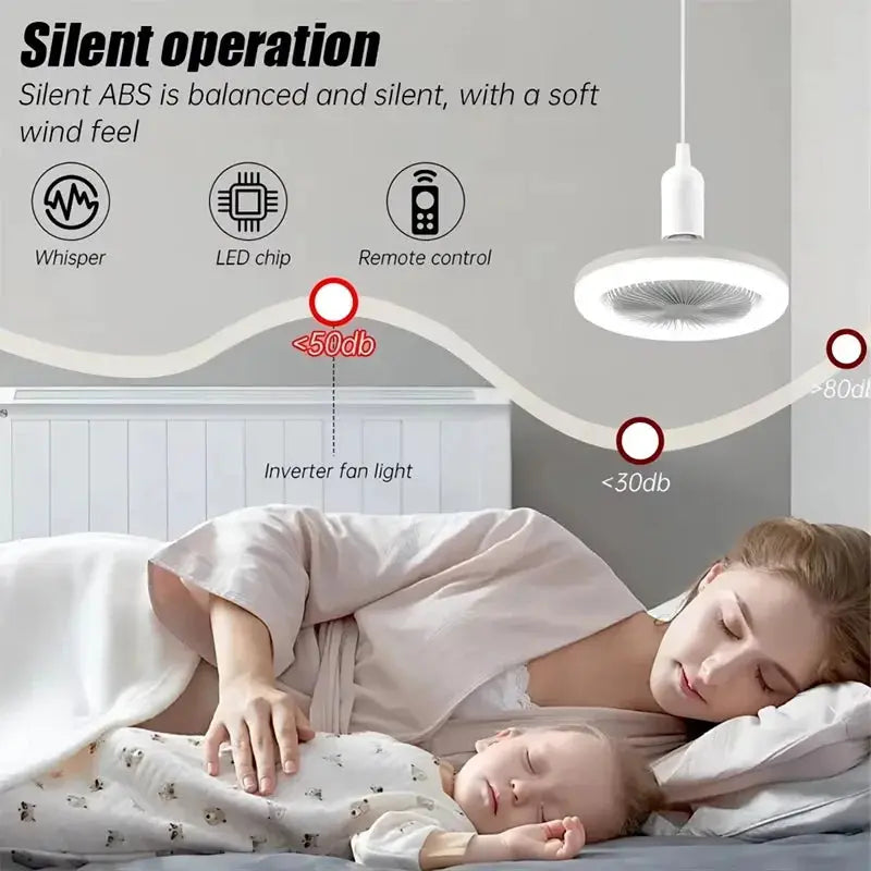 Simples Market 2-in-1 ceiling fan lamp with white finish, E27 base, dimmable LED light
