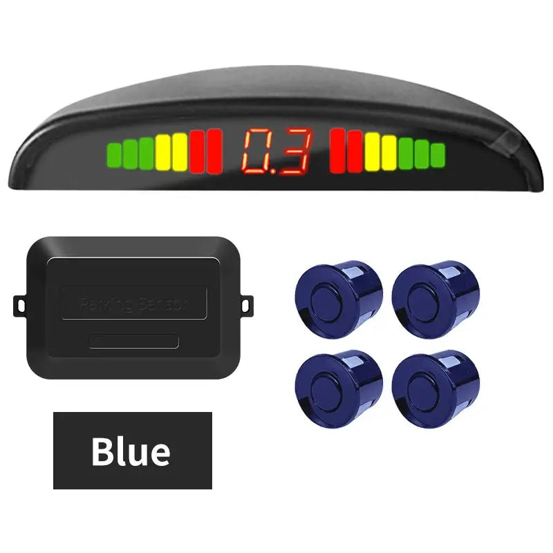 Simples Market Hippcron car LED parking sensor kit with 4 blue sensors and LED display