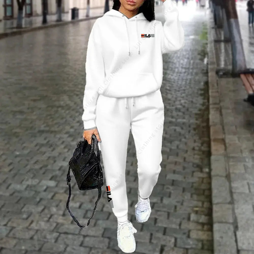 NovaFlex Womens Winter Fleece Tracksuit Two Piece Hoodie And Trousers Set Warmth And Stretchy Comfort For Streetwear