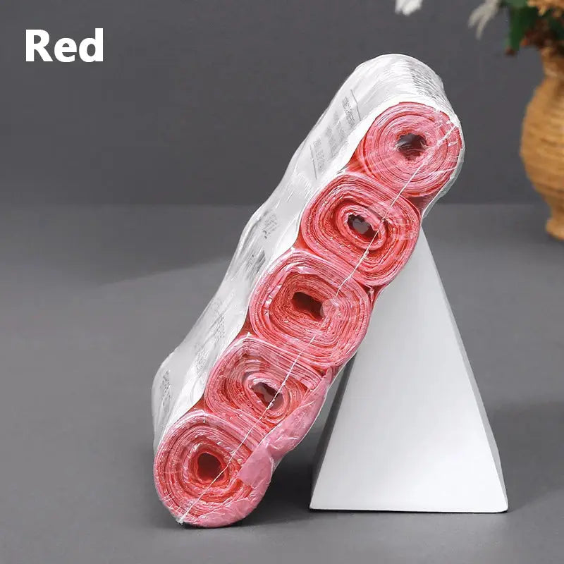 Simples Market red disposable flat-mouth garbage bags in a roll, five bags, 45x50cm, thickened.
