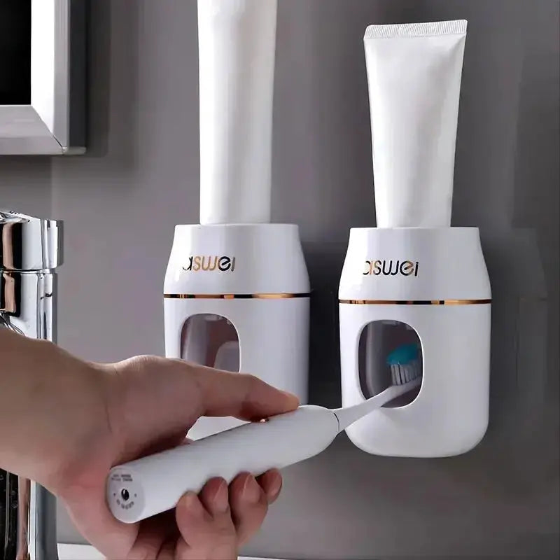 BrightSpace Auto Toothpaste Squeezer And Wall Mounted Storage Rack For Fresh Refills