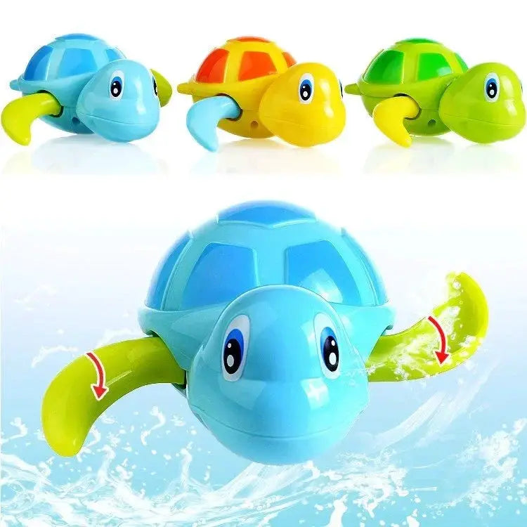 Cute Cartoon Tortoise Water Toy For Babies Clockwork Bathtub Turtle Wind Up Chain Beach Bath Toy