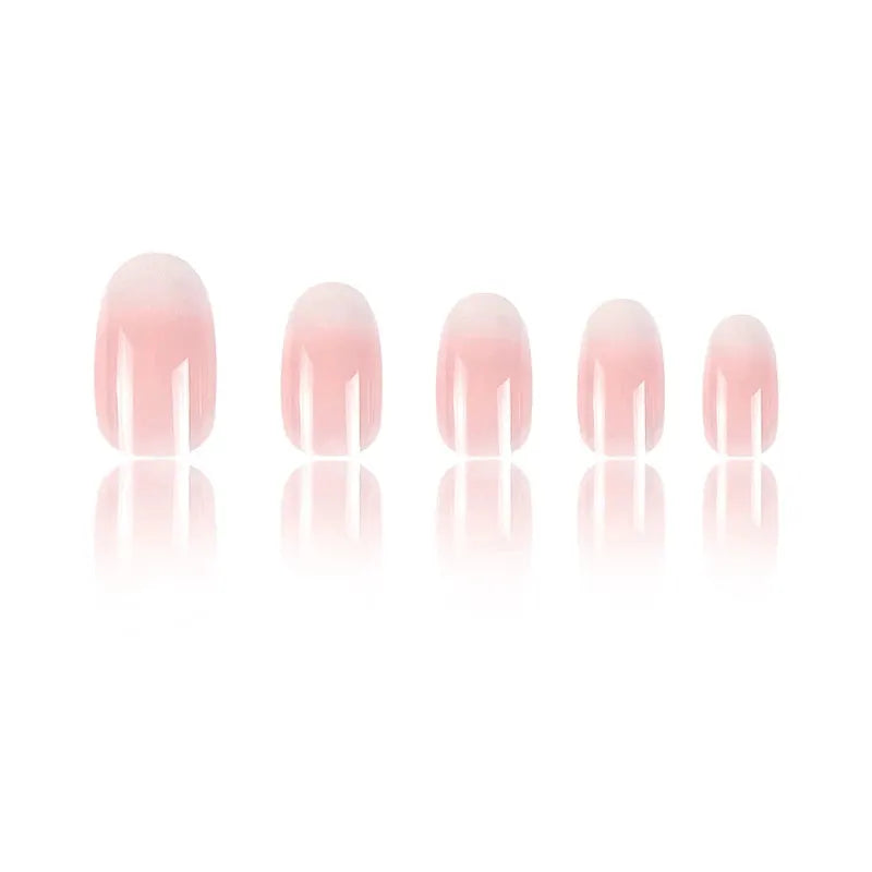 SpringGlow 24Pcs Oval Short Pink Ombre Press On Nails Removable Reusable Nail Art For Sweet Sassy Cool Women