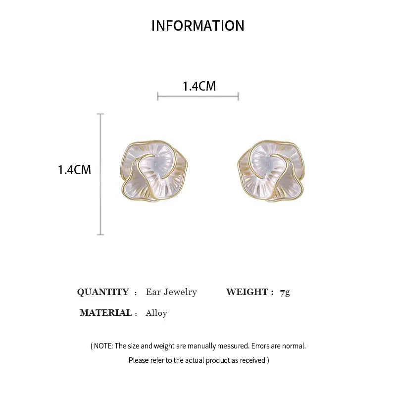 Delicate Camellia Stud Earrings For Women White Flower Design Petite Floral Ear Stud Daily Jewelry Gift