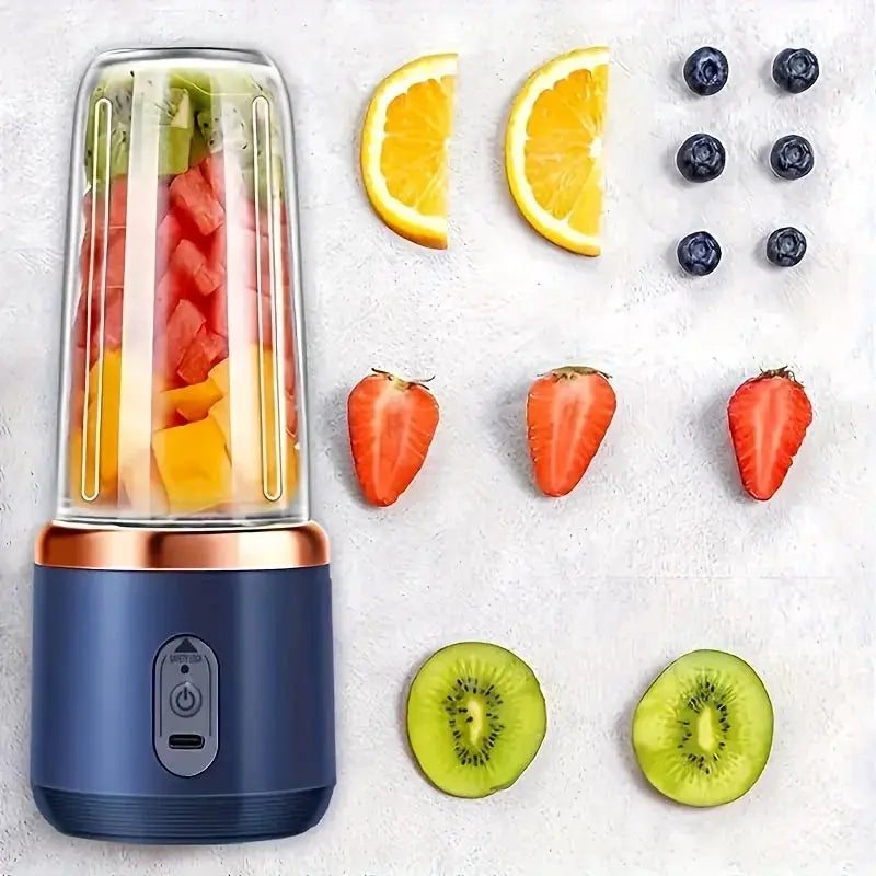 UPWORK Portable Rechargeable Juicer Cup 400ml Compact Personal Blender For Smoothies Travel Office Easy Clean