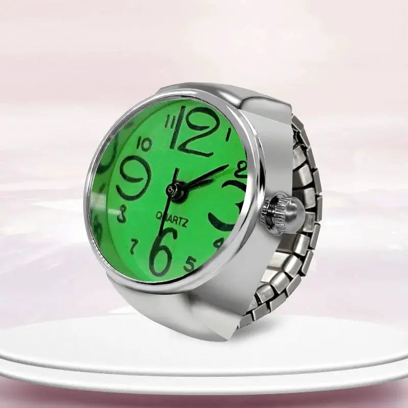 Unisex Ring Watch With Circular Dial Alloy Shell Timepiece For Men And Women Fashion Accessory