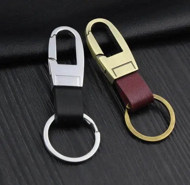 Leather Keychain For Men And Women, Silver Plated Metal Key Ring With O Ring Buckle, Heart Shaped Gift