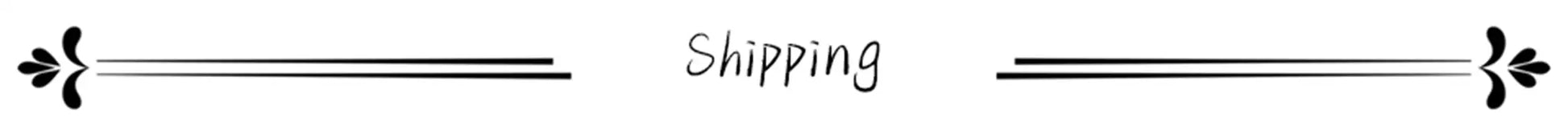 Shipping banner with decorative black lines framing the center word Shipping
