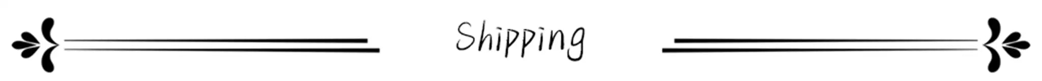Shipping banner with decorative black lines framing the center word Shipping