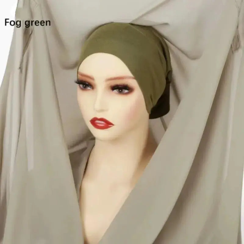 NovaVibe Instant Chiffon Hijab Magnetic Buckle Solid Color Muslim Scarf Effortless Wear