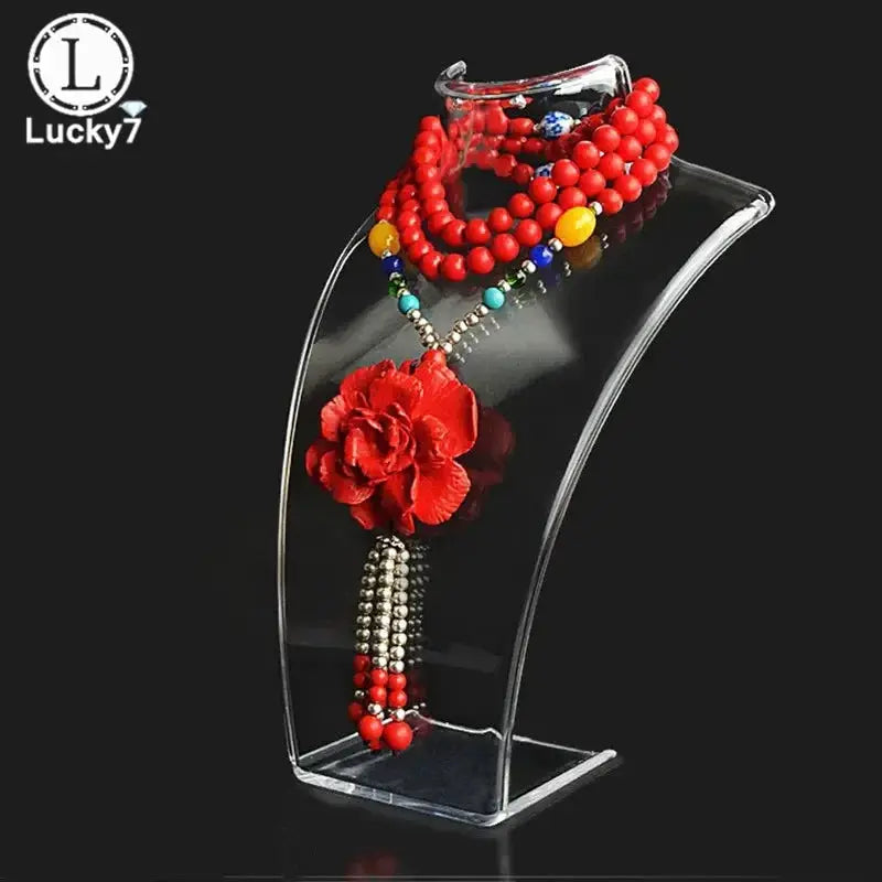 Acrylic Portrait Model Jewelry Display Stand For Necklaces Pendants And Earrings Exhibition Shelf Holder