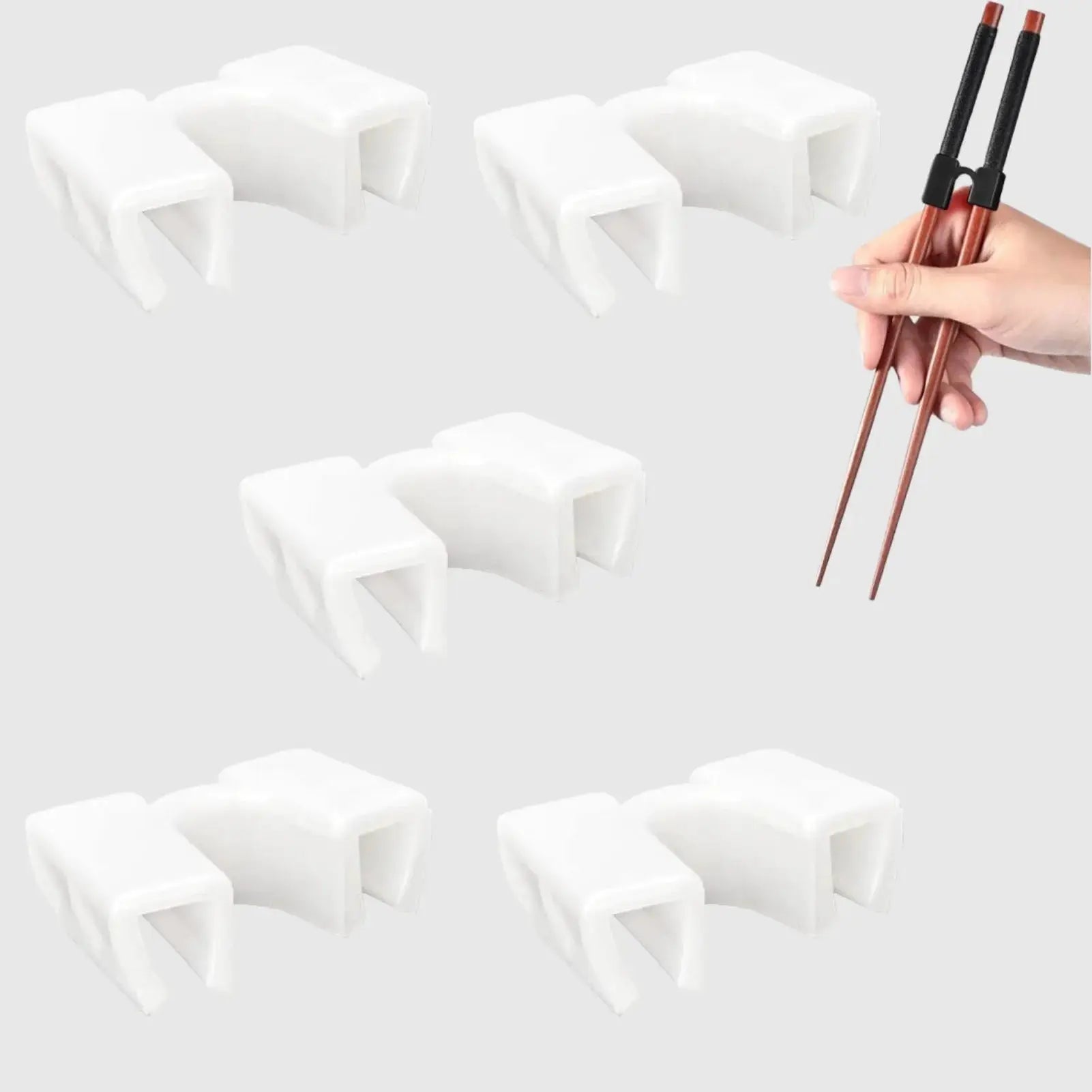 5 Pack Reusable Chopstick Helpers Training Hinges for Adults and Kids Beginner Practice Connector