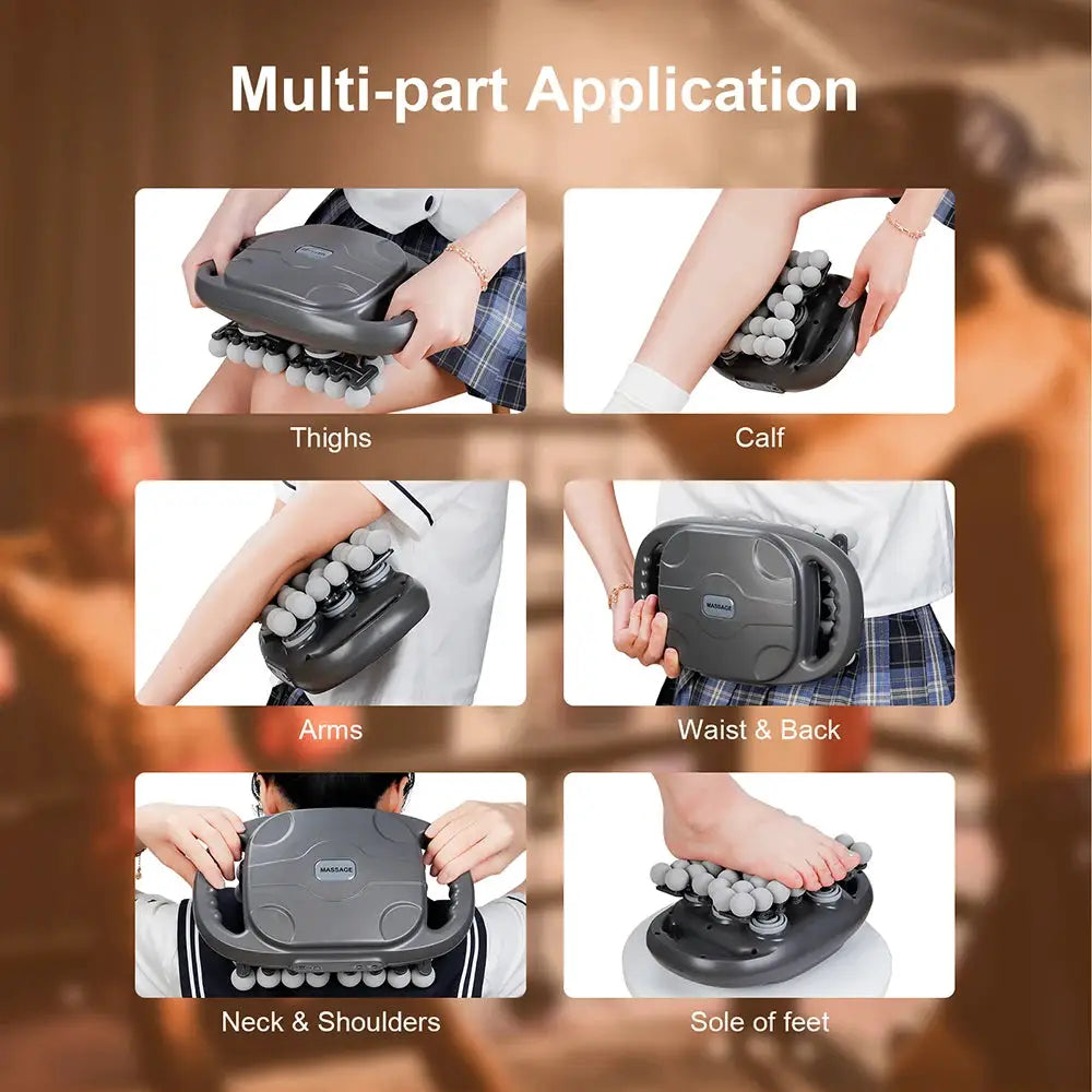 Simples Market gray 42-Heads fascia gun; high-frequency massage device with multiple heads for full body.