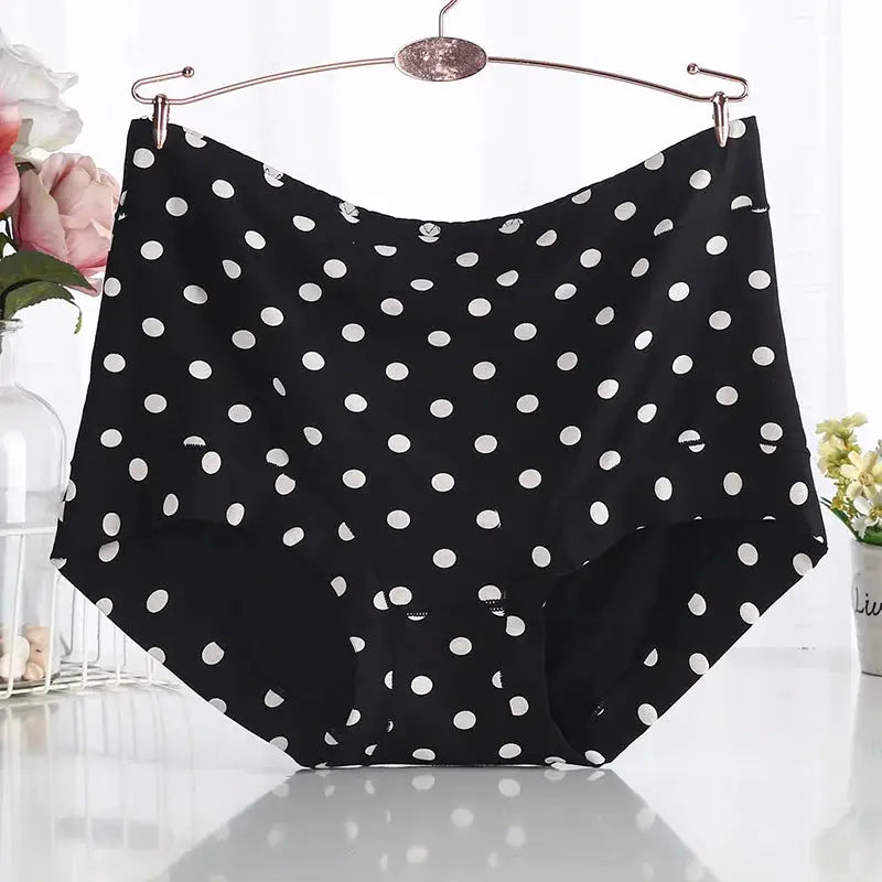 Panties black polka-dot high-waist modal with cotton crotch