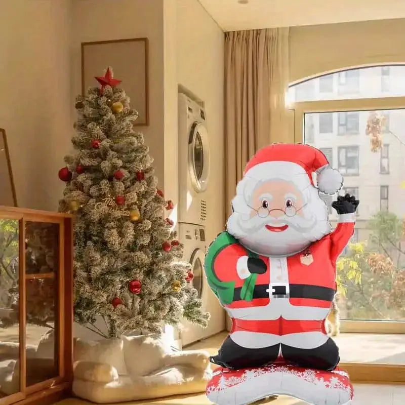 Standing Santa Claus Foil Balloon Half Piece For Christmas Decoration And Holiday Party