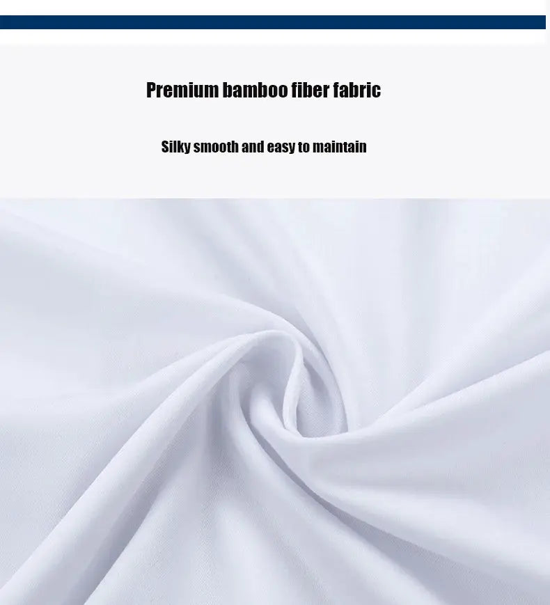 Simples Market premium white bamboo fabric swatch for men's dress shirt