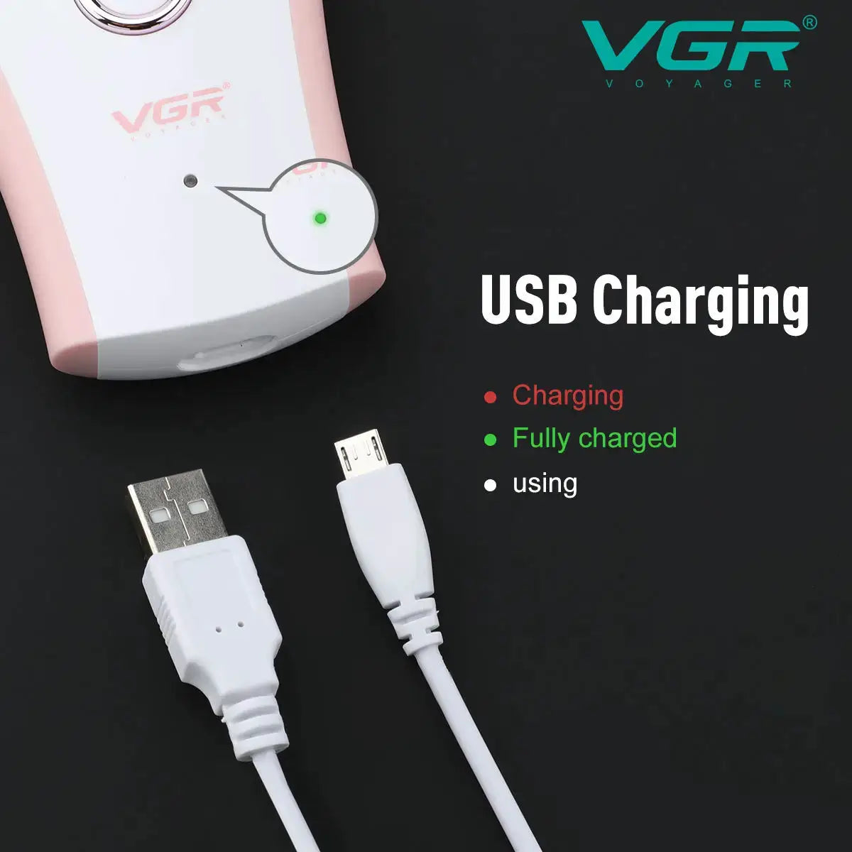 VGR 705 Epilator Professional Hair Remover Rechargeable Portable Electric Epilator For Women