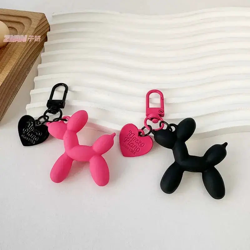 Fashion Punk Y2K Balloon Dog Keychains For Women Bag Pendant Jewelry Car Key Ring Accessory