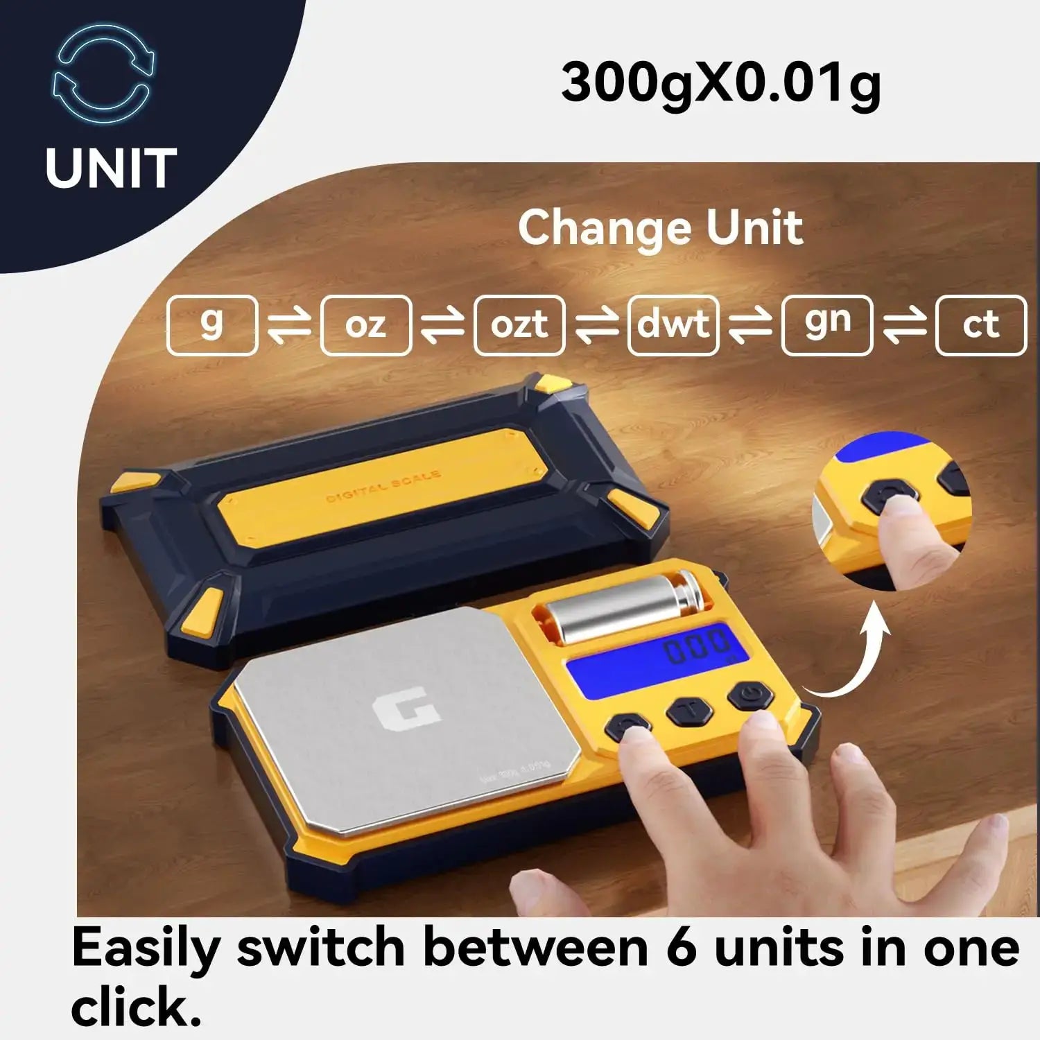 PrecisionPocket Digital Pocket Scale 300 g Capacity 0.01 g Accuracy for Jewelry and Diamonds Portable
