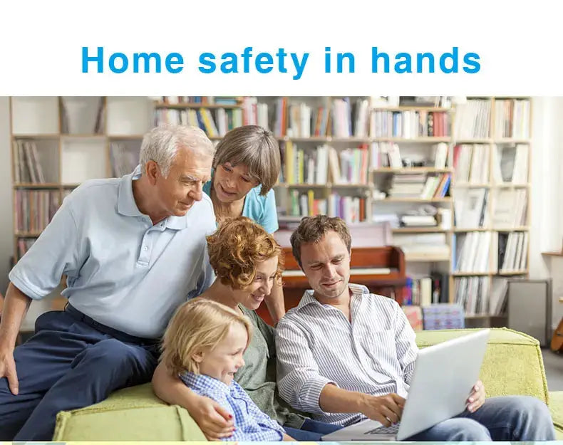 Tuya Smart Home WiFi gas leak detector by Simples Market in a family living room safety photo