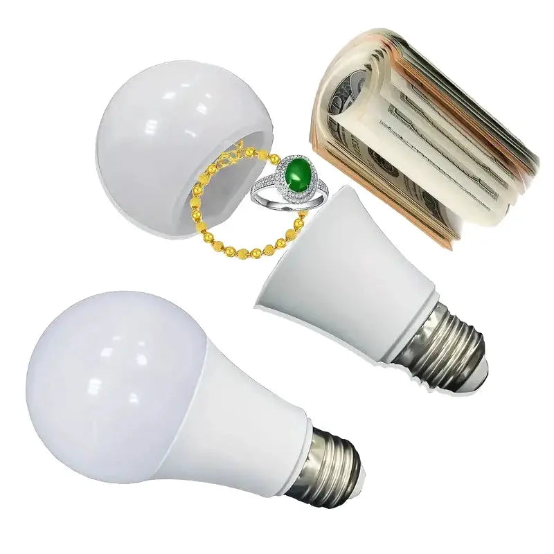 Secret Light Bulb Safe Diversion Safe Hidden Storage Stash Can Disguised as Light Bulb Hidden Compartment for Valuables