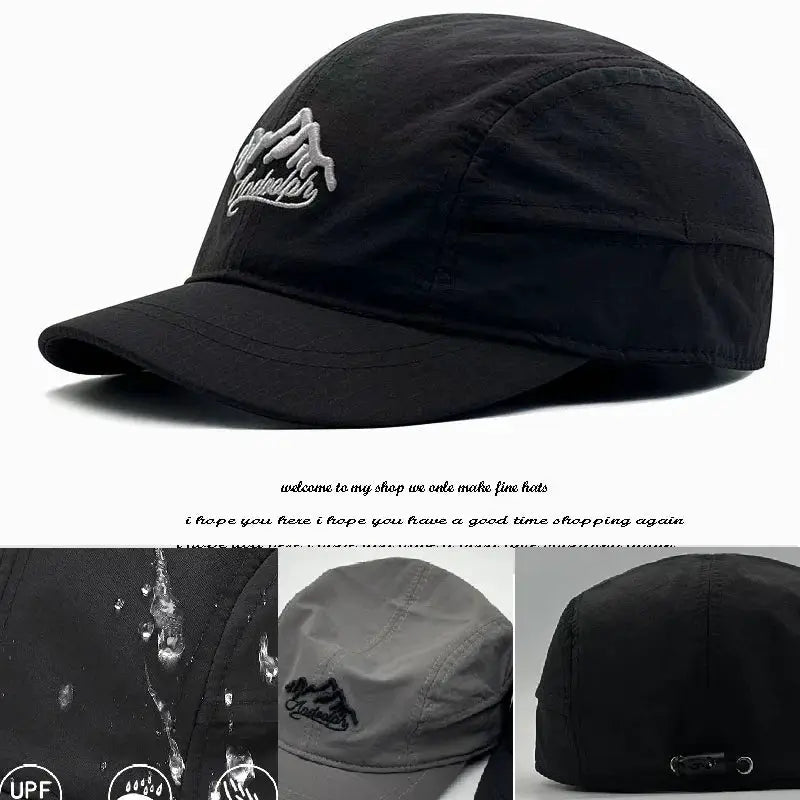 Big Head Hat Back Closed 5cm Short Brim Baseball Cap For Men Mesh Fitted Stretchy Full Closed Caps 56-60cm 61-65cm