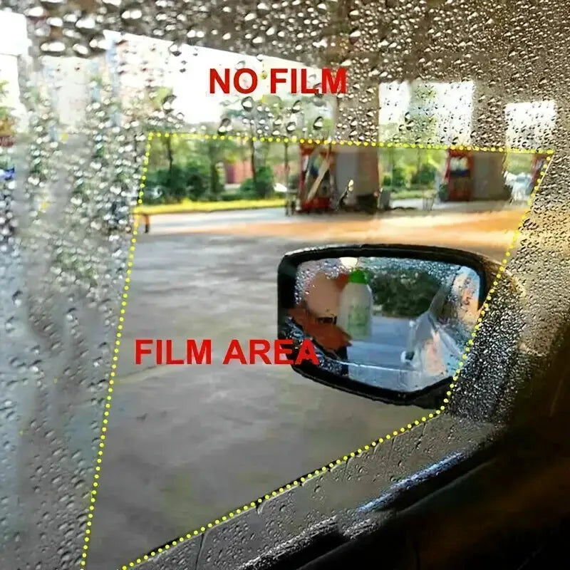 ClearGuard Rearview Mirror Film Kit With Nano Coating For Anti Fog Anti Glare Rainproof Waterproof Protection