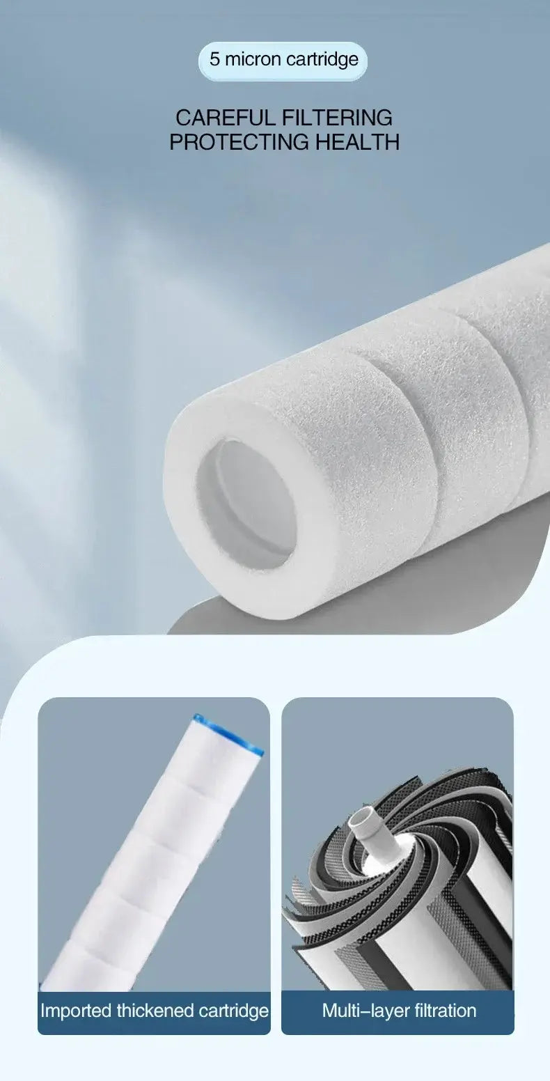 Simples Market 3-mode adjustable high-pressure filter shower head with massage brush; white cartridge and filtration