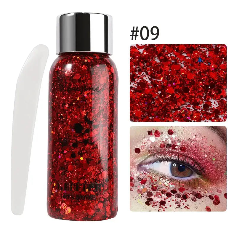 Long-Lasting Body Glitter Gel With Sequins For Face Eyes Hair Mermaid Scales Effect For Prom Party