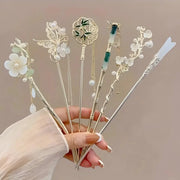 Elegant Chinese Style Tassel Hair Stick Durable Alloy With Traditional Floral Design Hairpin For Women