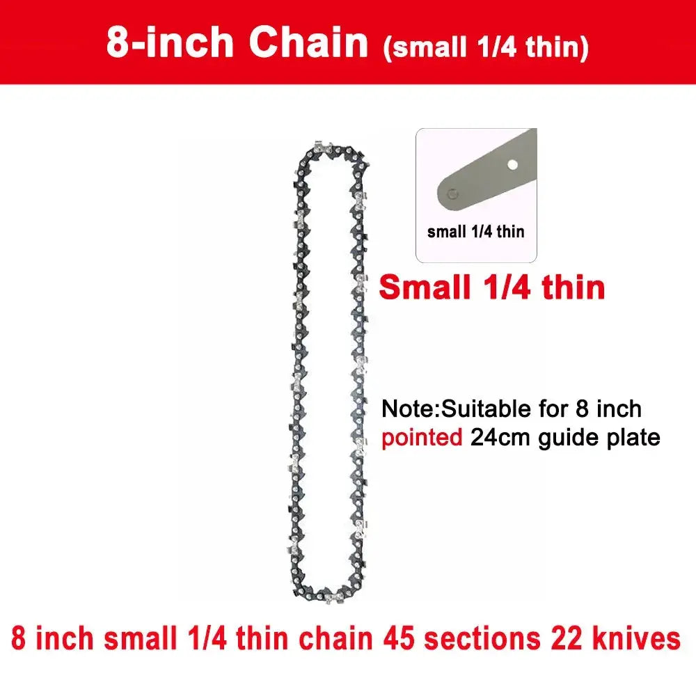 8 Inch Electric Chainsaw Bar Replacement One Quarter Inch Pitch With 22 Knives And 45 Link Chain For Garden Tools