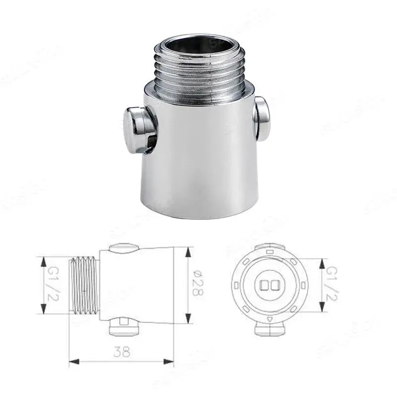 Simples Market bathroom shower flow stop valve with one-button control, chrome finish, G1/2 threaded