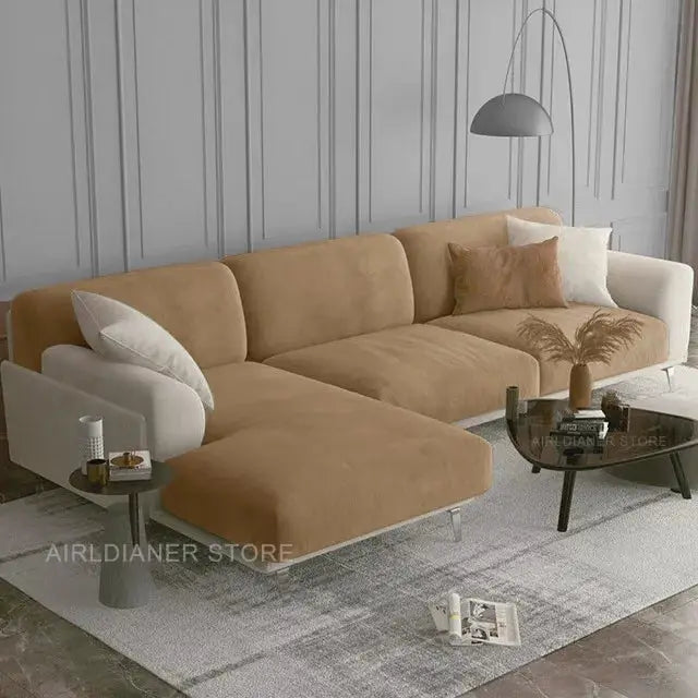 Velvet sofa seat cover in tan, protector for sectional sofa