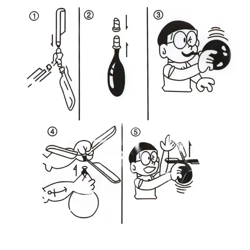 DIY Propeller Balloon Helicopter Toys for Kids 6 and up 1 to 10 Pack with Whistle Outdoor Flying Balloons Birthday Decor
