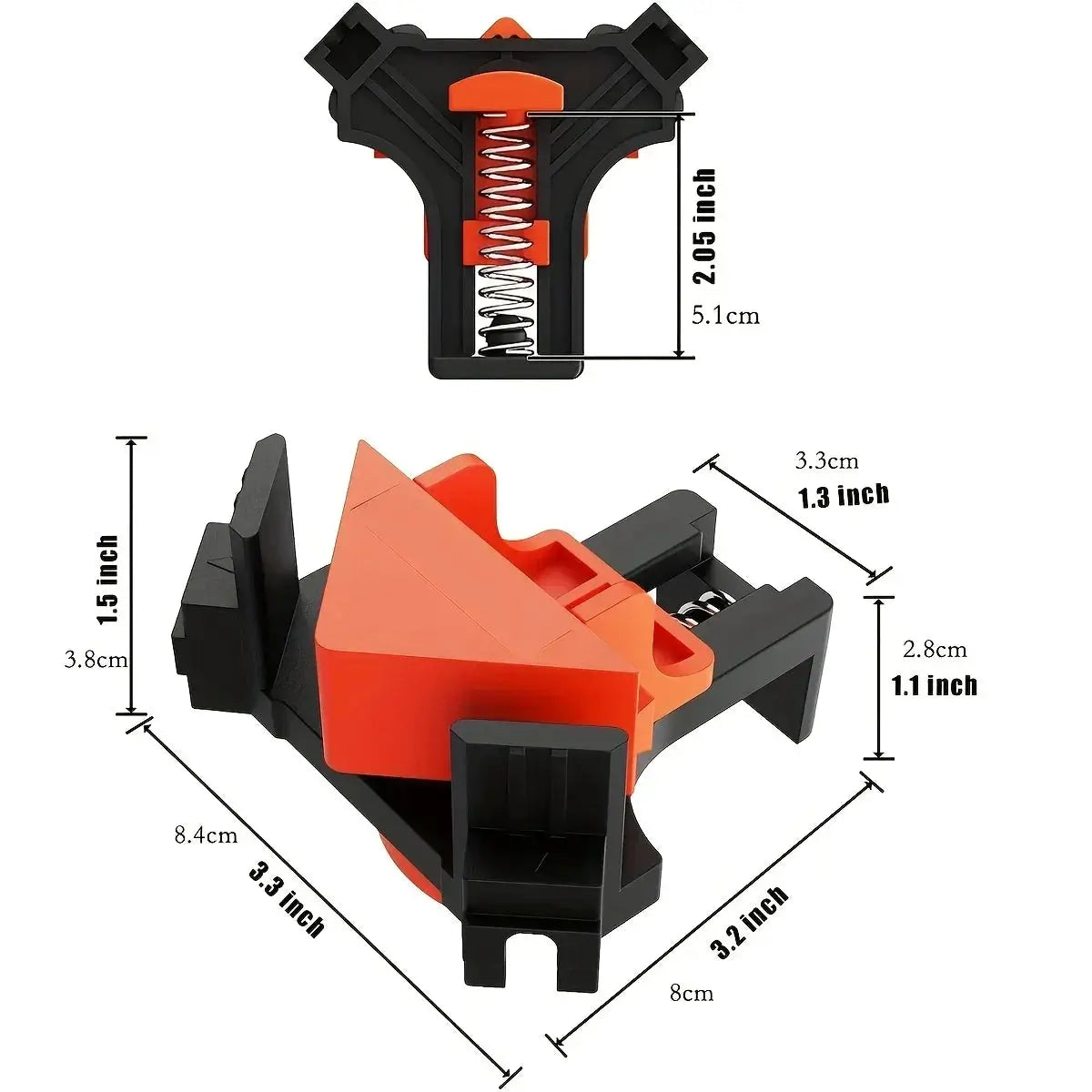 2 Pcs 90 Degree Corner Clamps For Woodworking Adjustable Spring Loaded Clamps Cabinets Photo Framing