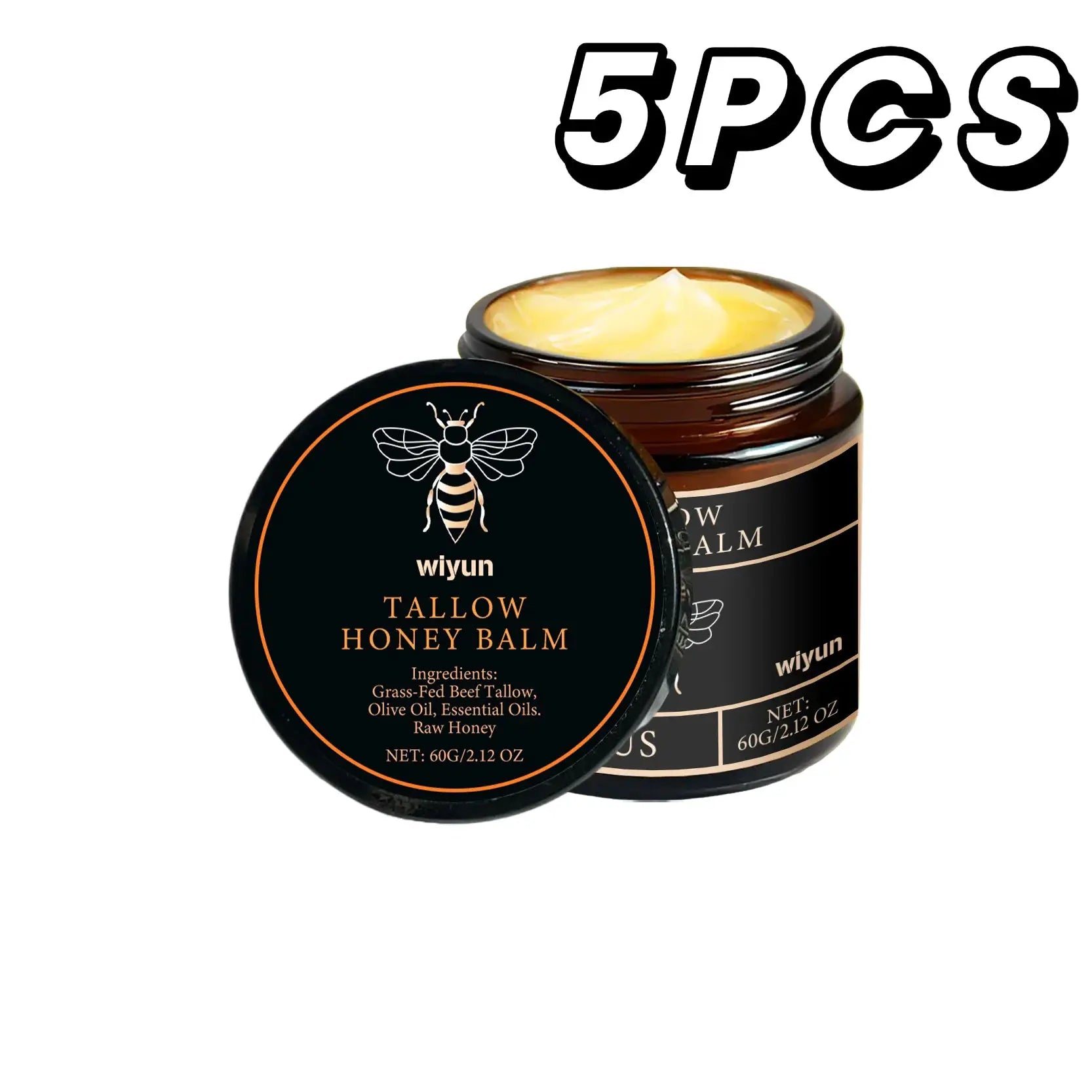 PureGlow Naturals Beef Tallow Honey Cream Glow Deep Hydration Elasticity Boost Brightening Firming For Face And Body