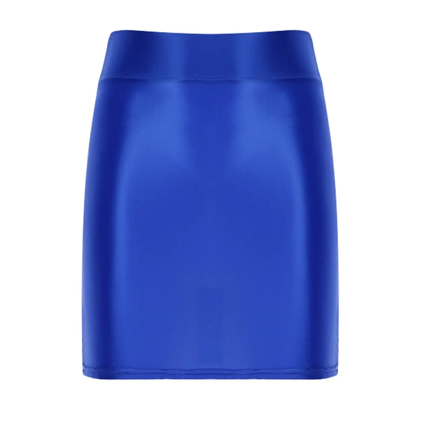 Blue glossy patent leather mini skirt by Simples Market for clubwear