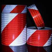 Reflective Adhesive Tape With Twill White Red Stripes Waterproof For Car Left Or Right 5cm 10cm 15cm 20cm By 5m