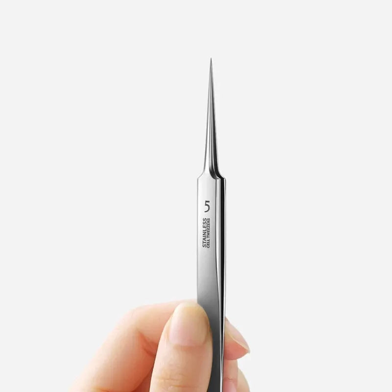 No. 5 stainless steel precision tweezers with a fine pointed tip from Simples Market