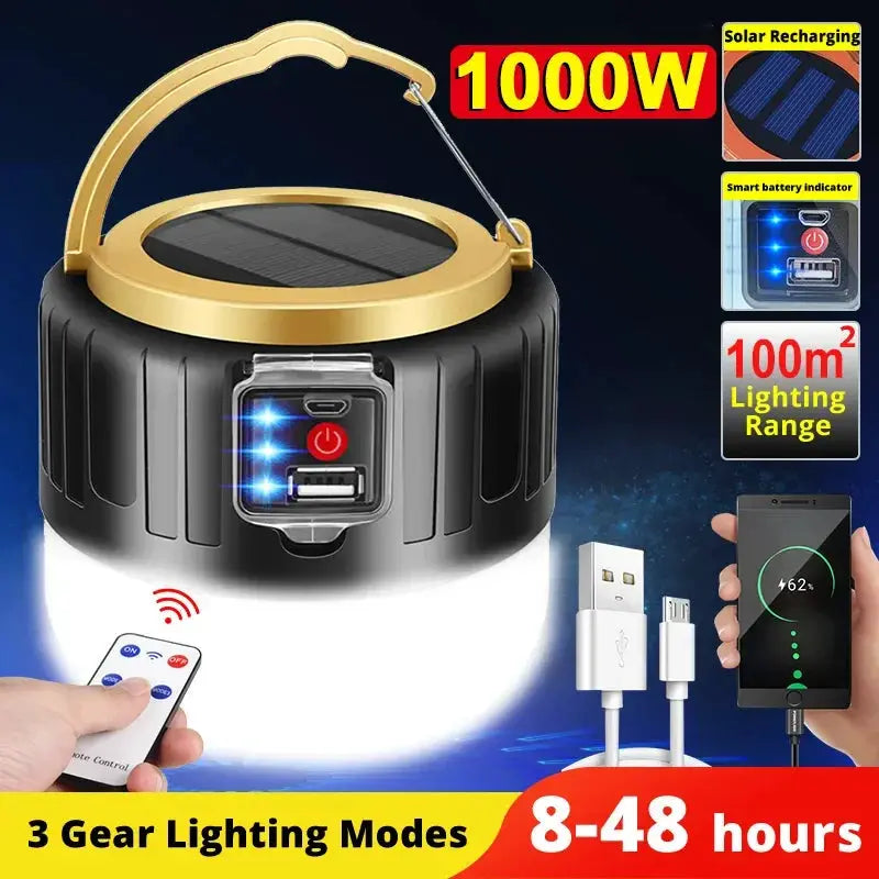 Portable Camping Light Power Bank LED Lantern Waterproof Handheld Outdoor Tent Light Rechargeable Floodlight