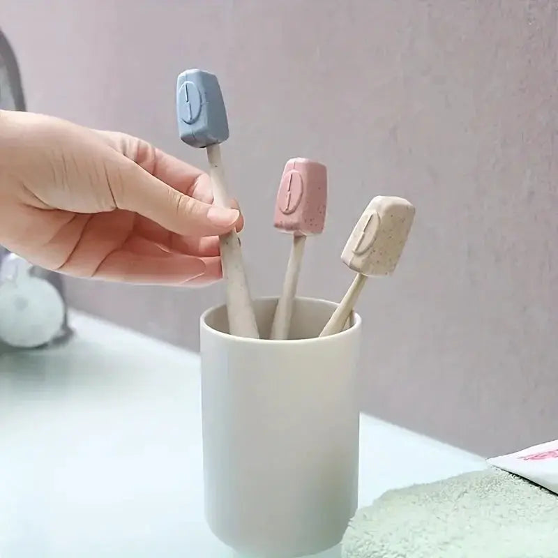 PureGuard Travel Toothbrush Head Covers Set Four Portable Protective Covers With Smart Vent