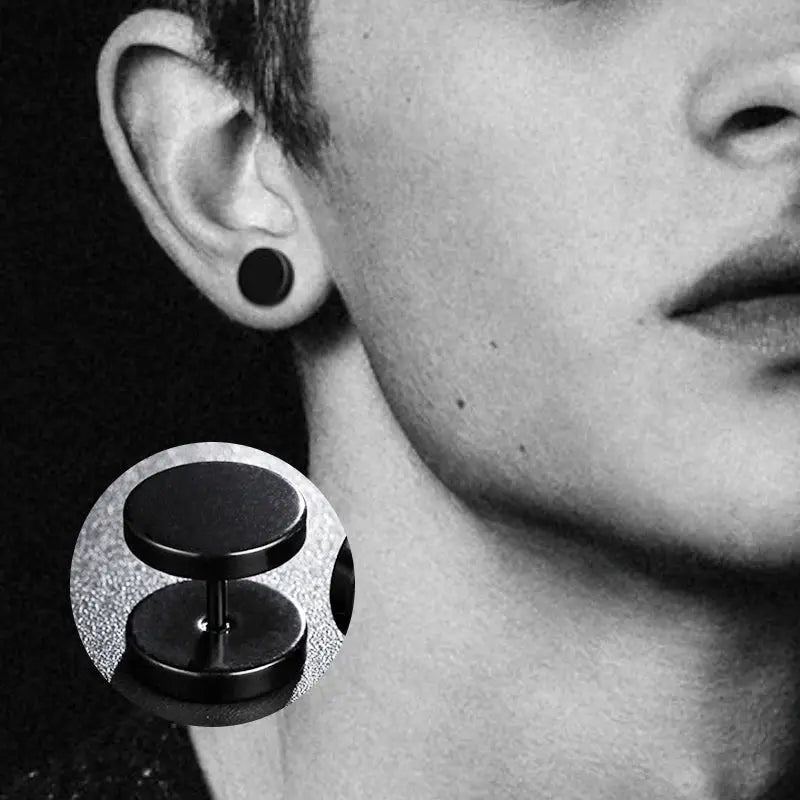 Stainless Steel Round Circle Stud Earrings One Pair for Men and Women Screw Back Closure Durable Fade Resistant Jewelry