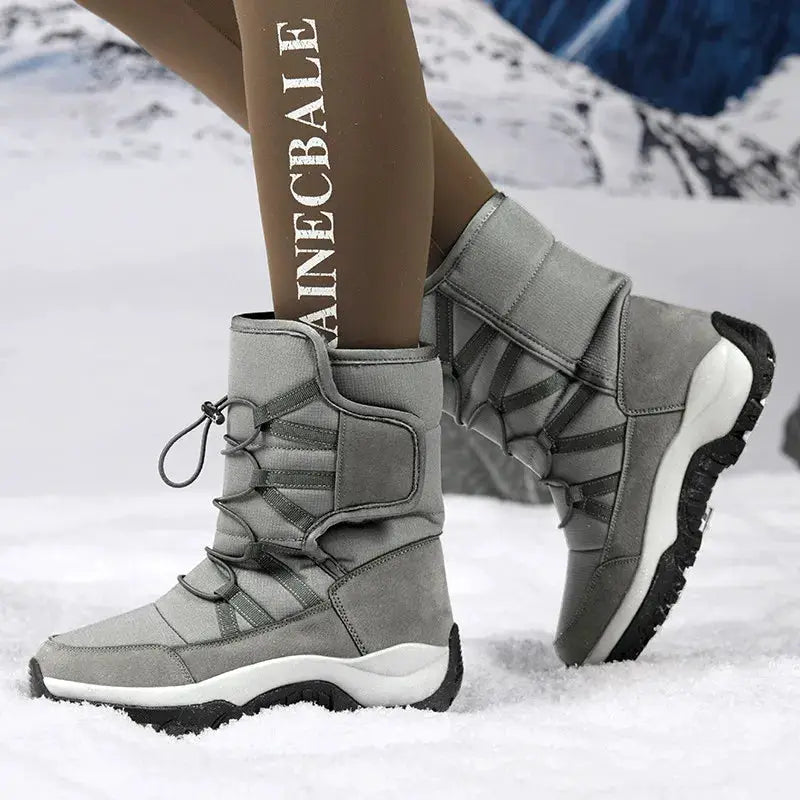 Mens Winter Boots Waterproof Plush Lined Non Slip Outdoor Hiking Ankle Boots All Weather Warmth