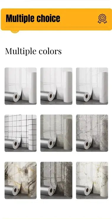 Marble thick foam self-adhesive wallpaper roll by Simples Market; 9 color options.